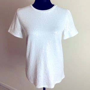 NWT DKNY White sequin top